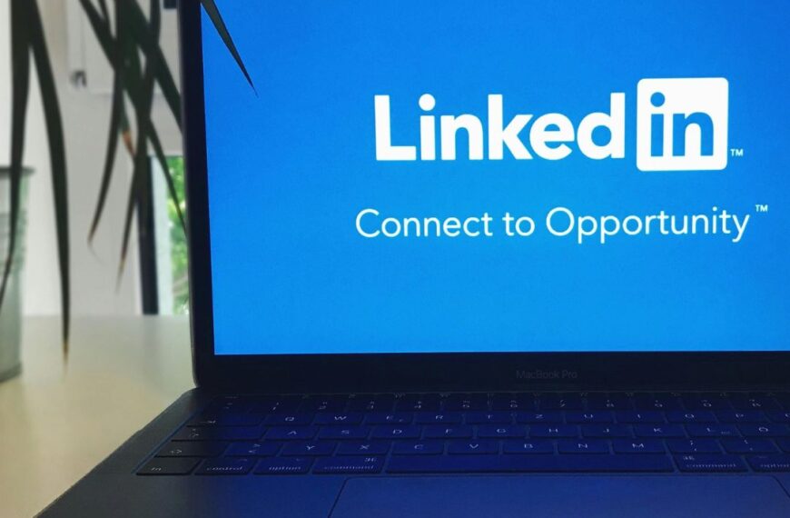 LinkedIn for mortgage brokers displayed on laptop screen showing platform interface